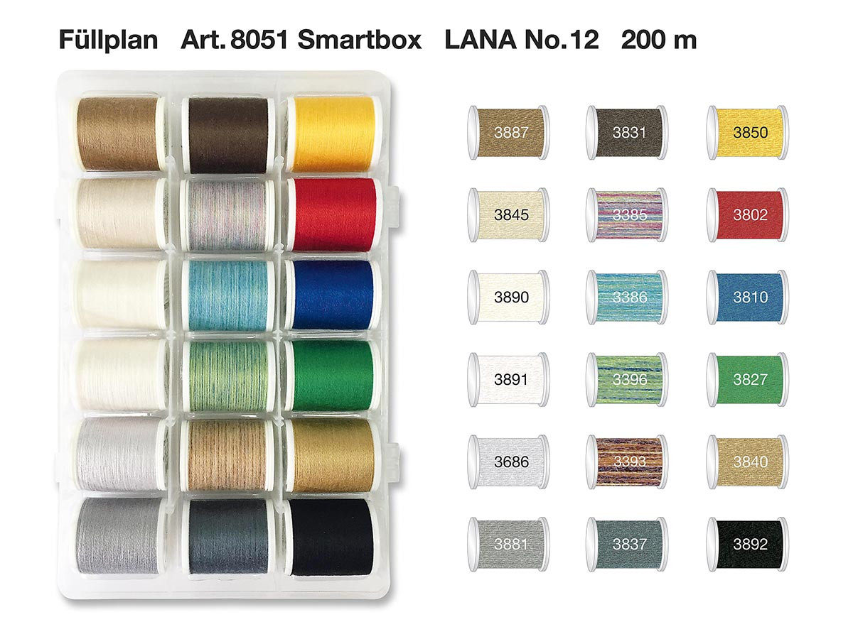 Madeira 93128051 SmartBox Lana No 12 Wool 18 Spool Set 220 yd 