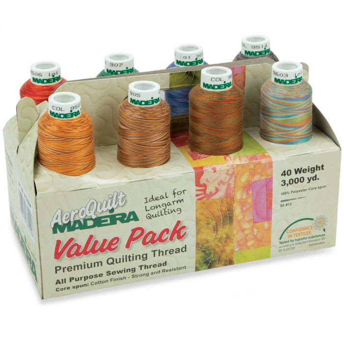 Thread for Sewing & Quilting - Madeira Aeroquilt Value Pack 8/pkg.  Multicolor